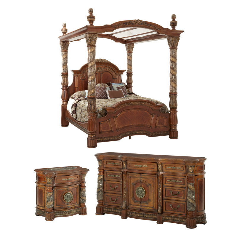 Michael Amini Villa Valencia Canopy Customizable Bedroom Set And Reviews